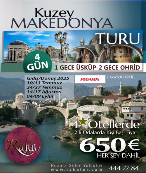 Kuzey Makedonya<br> 4 Gün 1